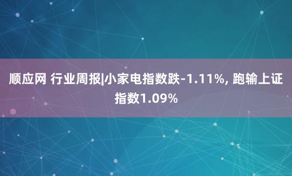 顺应网 行业周报|小家电指数跌-1.11%, 跑输上证指数1.09%